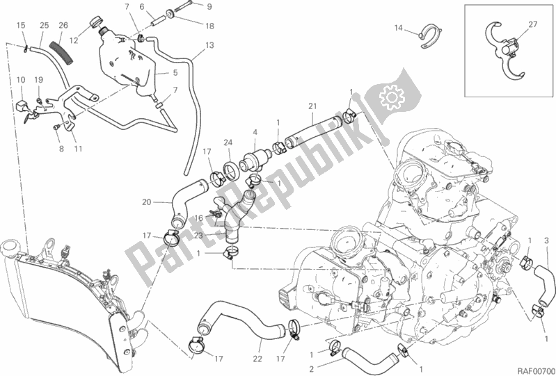 Tutte le parti per il Circuito Di Raffreddamento del Ducati Hypermotard 950 Thailand 2020